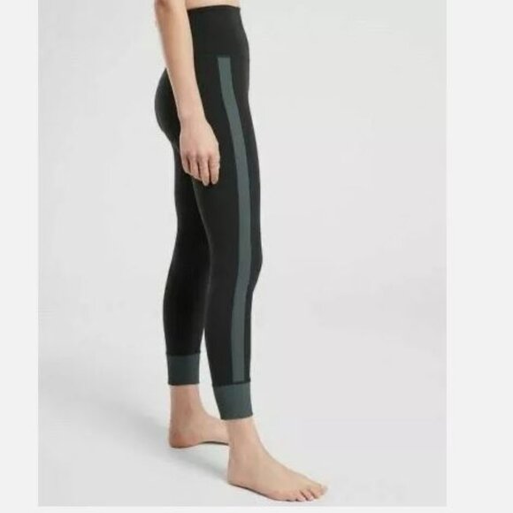 Athleta Elation Rib Trim 7/8 Tight Legging Black and Anthracite Gray Size M - Picture 2 of 9